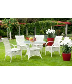 Best Alu-Korbsessel Madelene, Stapelbar -Gardena Store 1070051 BildM 001 BestFreizeitmoebelKorbsesselMadeleneFuerDenGartenKorbsesselMadeleneWeiss