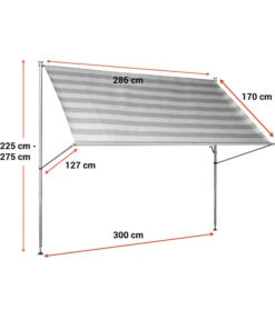 Angerer Klemmmarkise Premium, Gestreift, Ca. B300/H275/T170 Cm -Gardena Store 2072080 WE BG 001 AngererKlemmmarkisePremium