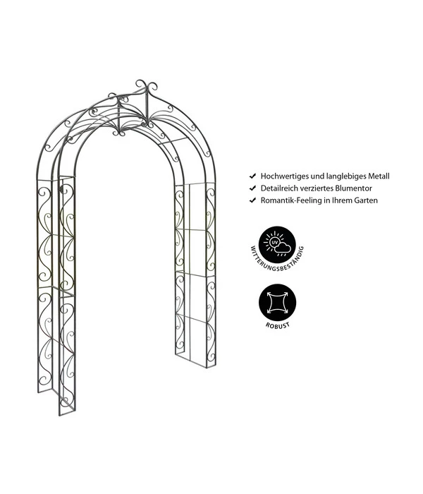 Dehner Metall-Rosenbogen Melina, Ca. B134/H244/T38 Cm 4 Dehner Metall-Rosenbogen Melina, Ca. B134/H244/T38 Cm – Bild 2