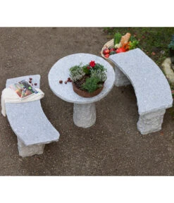 Dehner Granit-Gartenbank, Gebogen, 2-Sitzer -Gardena Store 2741668 2741676 WE MO 002 GranitTischRundGartenbank