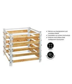 Bellissa Kompostersilo Metall/Holz, Ca. B100/H100/T100 Cm -Gardena Store 2744324 WE IG 001 BellissaKompostersiloMetallHolz