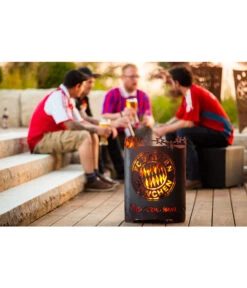 Ferrum FCB Feuerkorb Mia San Mia, Rund, Rost, Ø39/H56 Cm -Gardena Store 3162070 WE MO 002 FeuerkorbRundMiasanmiaFCBFCBayernFeuerstelle