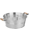 Zink-Wanne Mit Holzgriffen, Rund, Silber -Gardena Store 323683 323717 WE FS 001 Zinkschalerundsilber