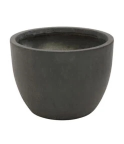 Dehner Leichtbeton-Pflanztopf Manchester, Rund, Antik-schwarz