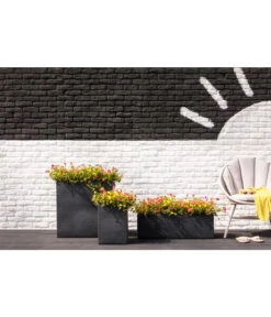 Dehner Kunststoff-Raumtrenner Palermo, Rechteckig, Anthrazit, Ca. B60/H60/T26 Cm -Gardena Store 3728110 3728151 3940756 WE MO 007 KunststoffBlumenkuebelKubusanthrazitBlumentopf