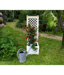 KHW Kunststoff-Pflanzkasten Mit Spalier, 43 X 43 X 140 Cm -Gardena Store 3913688 WE MO 002 KastenSpalier43weiss