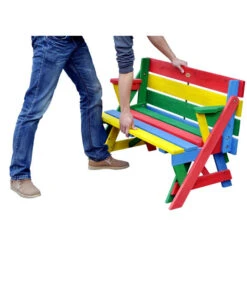 Habau Kinder Picknickbank Bunt, 100 X 50 X 62 Cm -Gardena Store 4031100 WE FS 003 KinderPicknickbank