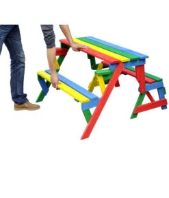 Habau Kinder Picknickbank Bunt, 100 X 50 X 62 Cm -Gardena Store 4031100 WE FS 005 KinderPicknickbank
