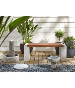 Dehner Granit-Gartenbank, Ca. B120/H45/T35 Cm, Grau/braun 5 Dehner Granit-Gartenbank, Ca. B120/H45/T35 Cm, Grau/braun -Gardena Store 4071049 WE MO 001 DehnerGranit GartenbankmitWPCFlaecheSteinbankSitzbank 1