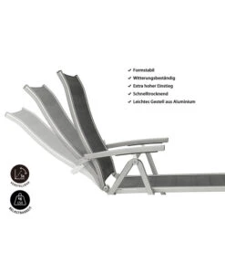 Dehner Gartenliege Chicago, Ca. B70/H72/T180 Cm -Gardena Store 4210258 WE IG 001 DehnerGartenliegeChicago