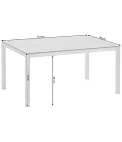 Dehner Premium Esstisch Nantes, Ca. B152/H75/T90 Cm -Gardena Store 4218210 WE FS 002 DehnerPremiumEsstischNantes152x90x75cmSkizze
