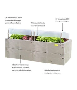 Juwel Hochbeet Timber Anzucht-Set 2in1, Ca. B130/H52/T60 Cm -Gardena Store 4268405 WE IG 001 HochbeetTimberKomplettSetMitThermohaubenNEU