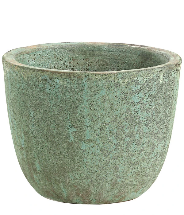 Dehner Keramik-Topf Rhodos, Rund, Blau-grün 3 Dehner Keramik-Topf Rhodos, Rund, Blau-grün