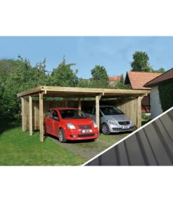Weka Doppelcarport 618, Mit Stahldach