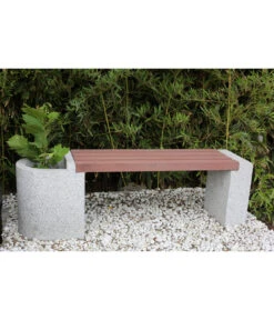 Dehner Granit-Gartenbank, Ca. B145/H45/T35 Cm, Grau/braun -Gardena Store 4451605 WE MO 001 DehnerGranitGartenBankMitWPCBepflanzkasten