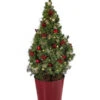 Geschmückter Weihnachtsbaum Antik, Mit Lichterkette, Ca. H70 Cm -Gardena Store 6201974 WE FS 001 WeihnachtsbaeumchenAntikrot23cmLED