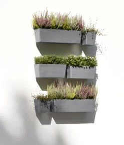 Ecopots Kunststoff-Kasten Manhattan Mit Wassersystem, Grau -Gardena Store 6614895 WE MO 001 EcopotsKunststoffTopfManhattanWallSmitWassersystemquadratischgrau