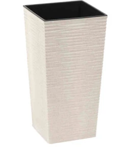 Siena Garden Kunststoff-Säulen ECO Nizza, Konisch, Weiß, Ca. B30/H57/T30 Cm, 2er-Set -Gardena Store 6655104 WE FS 002 PflanzgefaessEcoNizza30Weiss