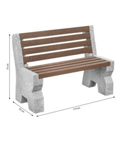 Dehner Granit-Gartenbank, 2-Sitzer, Ca. B114/H75/T52 Cm -Gardena Store 6692065 WE BG 001 GRANITBANKWPCRUECKENL