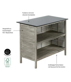 Dehner Bartisch Southampton, Ca. B115/H105/T65 Cm -Gardena Store 6713390 WE IG 001 BarSouthamptonGrauNEU