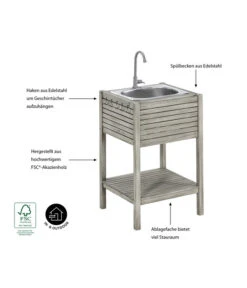 Dehner Spülschrank Southampton, Ca. B50/H90/T50 Cm -Gardena Store 6713762 WE IG 001 SpuelschrankSouthamptonNEU