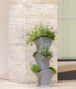 Kunststoff-Pflanzbaum-Set, Grau, Ca. B31,3/H77,3/31,3 Cm -Gardena Store 6739528 WE MO 005 KunststoffPflanzbaumSetgrau