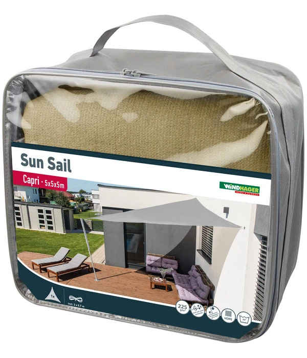 Windhager Sonnensegel Capri, Dreieckig, Ca. B500/T500 Cm 4 Windhager Sonnensegel Capri, Dreieckig, Ca. B500/T500 Cm – Bild 2