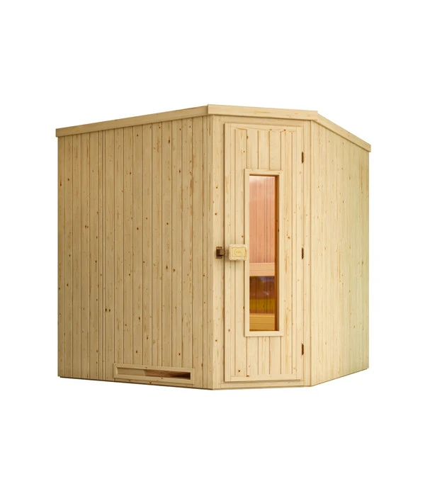 Weka Ecksauna Varberg Mit Holztür Inkl. Ofen, Ca. B194/H199/T194 Cm 3 Weka Ecksauna Varberg Mit Holztür Inkl. Ofen, Ca. B194/H199/T194 Cm