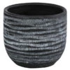 Dehner Keramik-Übertopf Mavie, Rund, Anthrazit