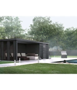 Wolff Finnhaus Metallgerätehaus Eleganto 2424, Inkl. Lounge Links, Ca. B542/H227/258 Cm -Gardena Store 6927677 WE MO 001 FinnhausEleganto