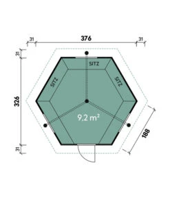 Wolff Finnhaus Grillkota 9 De Luxe C DS, Ca. B438/H364/T388 Cm -Gardena Store 6932099 WE DE 001 FinnhausGK9DeLuxe