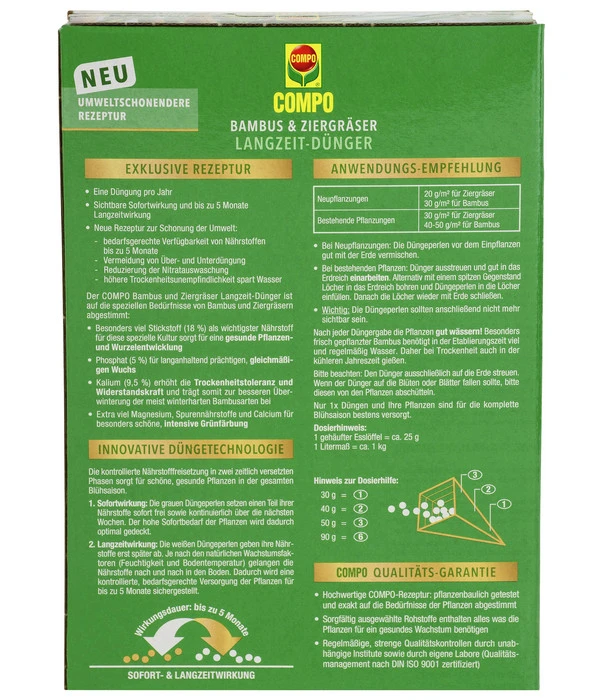 COMPO Bambus & Ziergräser Langzeit-Dünger, 850 G 4 COMPO Bambus & Ziergräser Langzeit-Dünger, 850 G – Bild 2