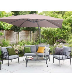 Siena Garden Ampelschirm California N+, Quadratisch, Ca. B250/T250 Cm -Gardena Store 6987945 WE MO 001 SienaGardenAmpelschirm250x250cmTaupe