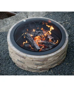 Westmann Feuerstelle, Ca. B90/H54/T90 Cm -Gardena Store 6992572 WE MO 004 FeuerschaleMGitter90cm