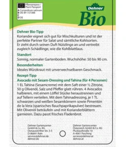 Bioland Koriander 7 Bioland Koriander -Gardena Store 8001984 BioKoriander Etikett neu 2