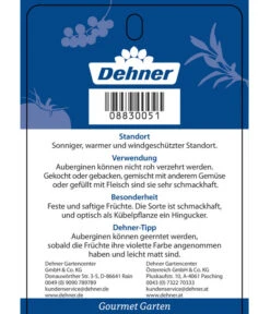 Dehner Gourmet Garten Aubergine, Veredelt -Gardena Store 8830051 GGAubergineCarmen Etikett 2